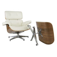 Eame Lounge chair w/ ottoman chrome base