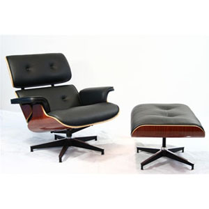 Eame Lounge chair w/ ottoman black base