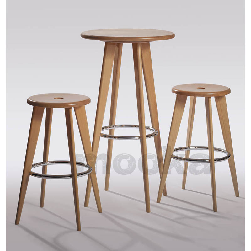 Solid beech wood Bar stool high